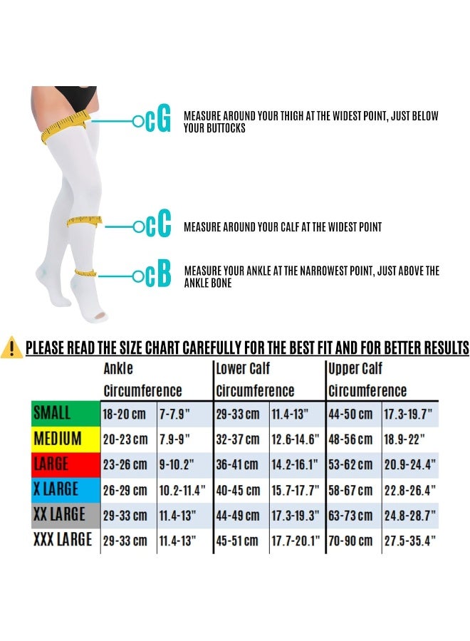 invera Anti Embolism Compression Stockings, Thigh High Unisex Ted Hose Socks 15-20 mmHg Moderate Level - Image 5